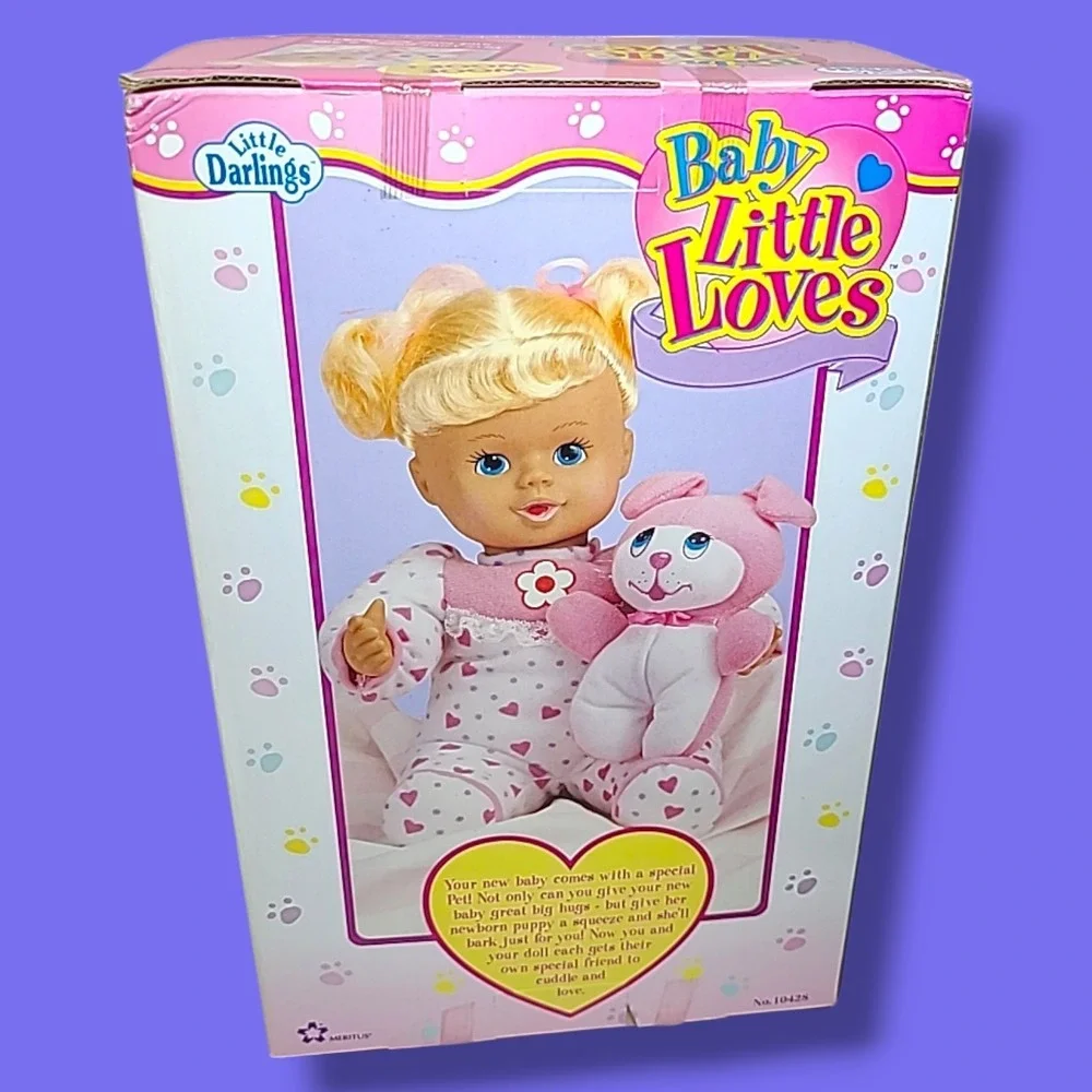 Vintage Meritus Little Darlings Baby Little Loves Doll Puppy NOS NIB Barking Pet